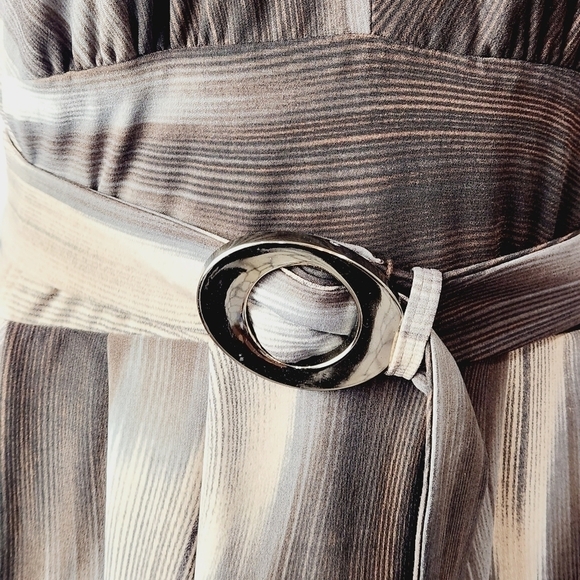 MONROE & Main Brown/Cream 3/4 Sleeve Fitted Dress Size:14 - Picture 4 of 15